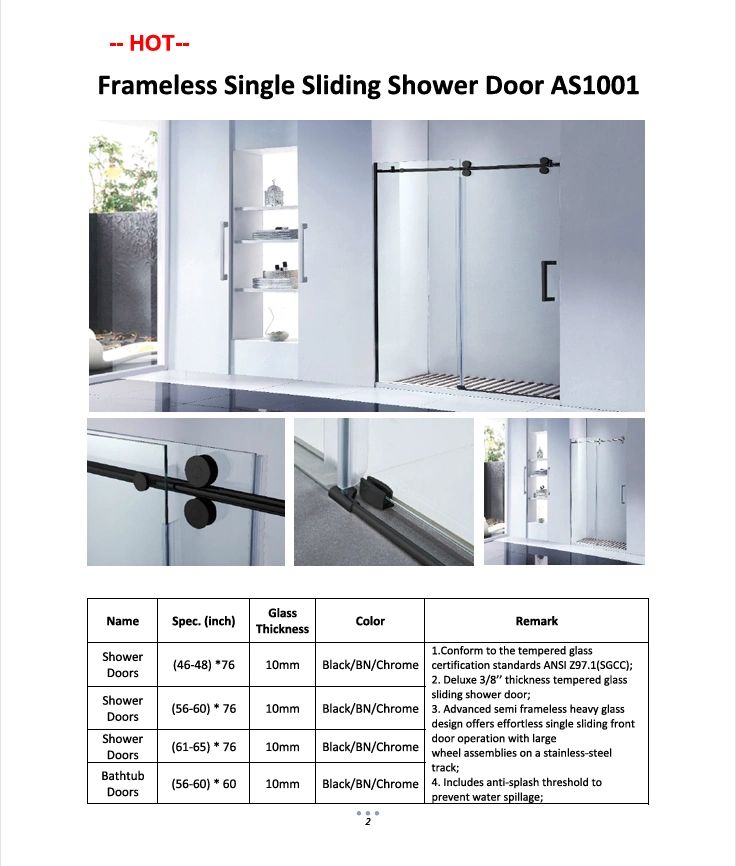 Shower door design